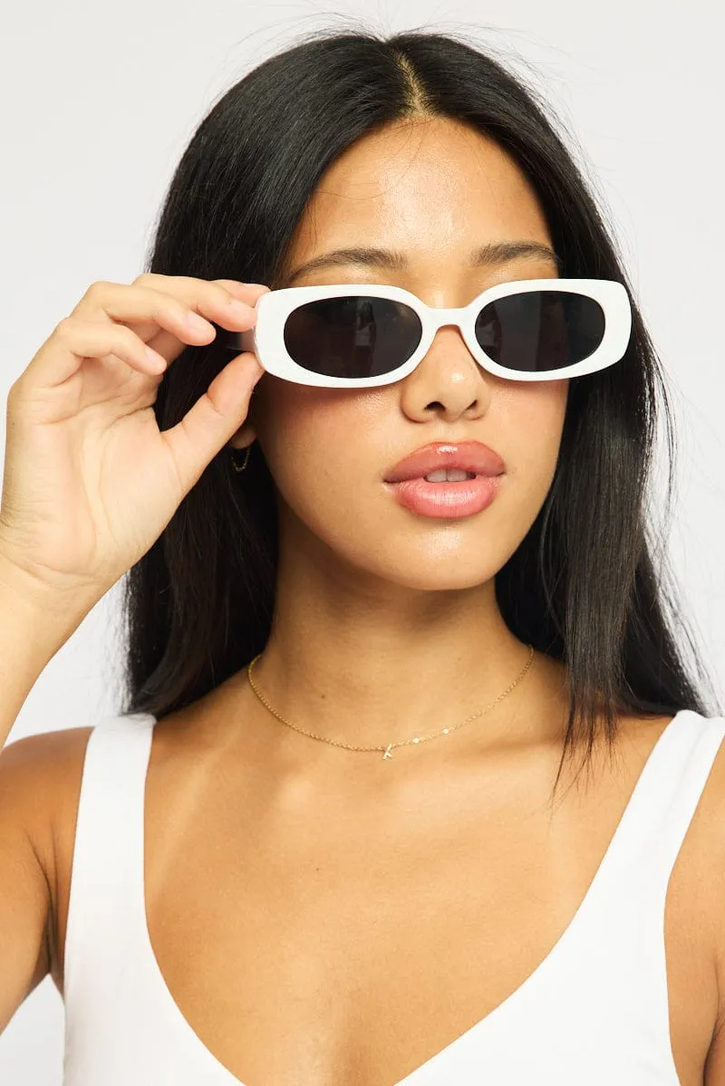 White Animal Print Rectangular Sunglasses sold by Ally Fashion product image thumbnail 2