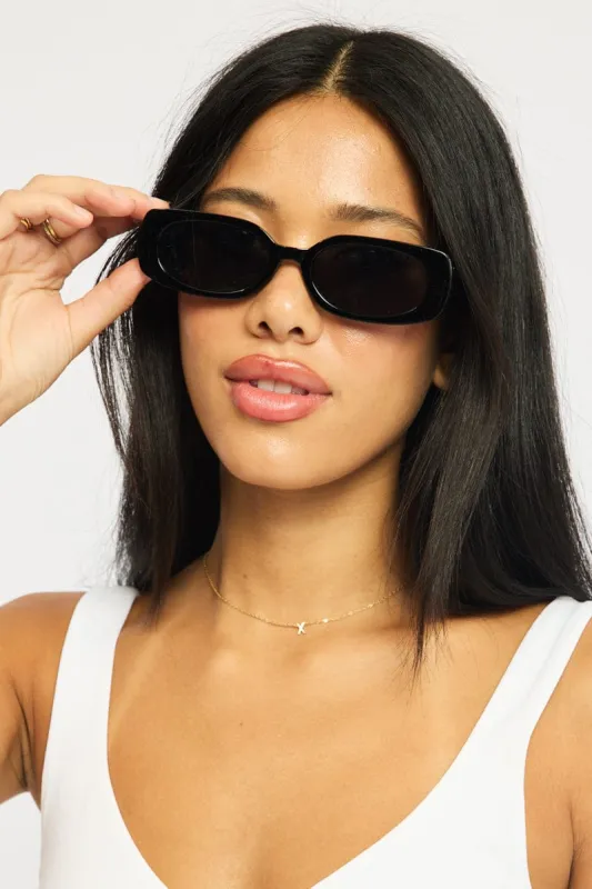 Black Animal Print Rectangular Sunglasses sold by Ally Fashion