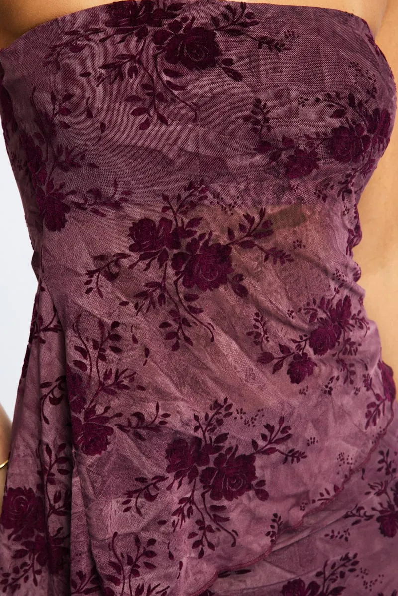 Red Bandeau Strapless Burnout sold by Ally Fashion product image thumbnail 5