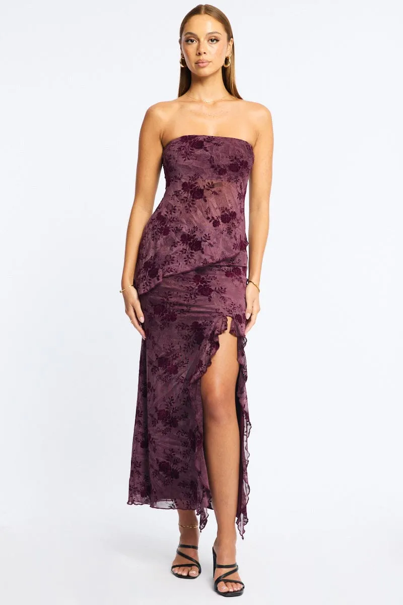 Red Bandeau Strapless Burnout sold by Ally Fashion product image thumbnail 2