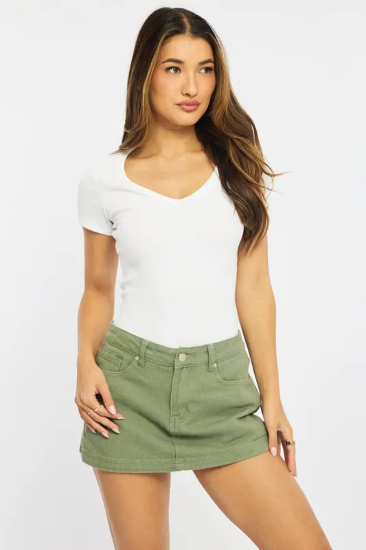 Green Skorts Low Rise made by Ally Fashion