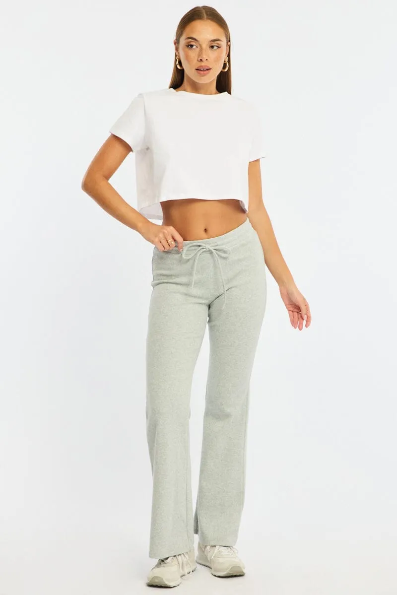 Grey Flare Leg Pants Mid Rise sold by Ally Fashion product image thumbnail 3
