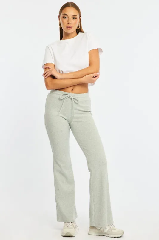 Grey Flare Leg Pants Mid Rise sold by Ally Fashion