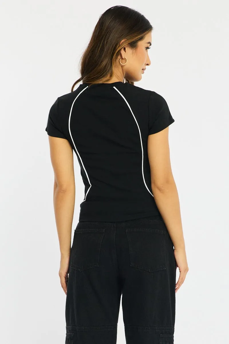 Black Graphic Tee Short Sleeve sold by Ally Fashion product image thumbnail 5