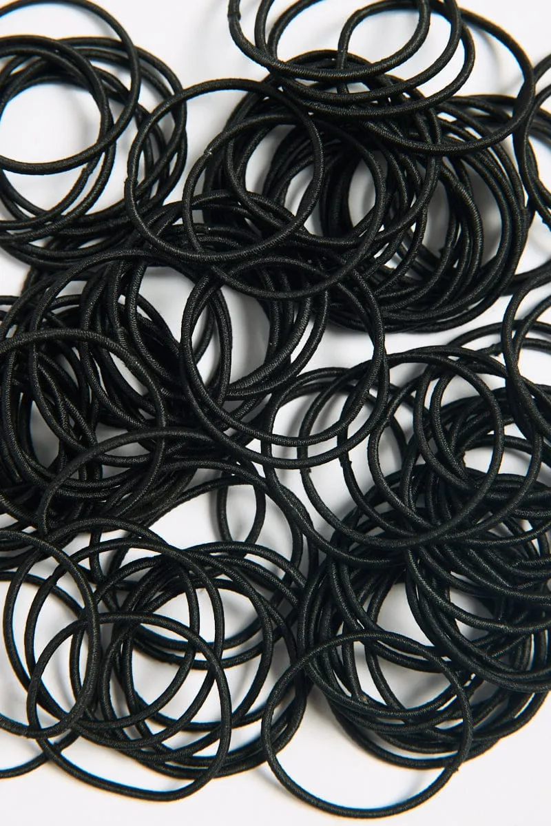 Black 100 Pack Hair Ties sold by Ally Fashion product image thumbnail 2