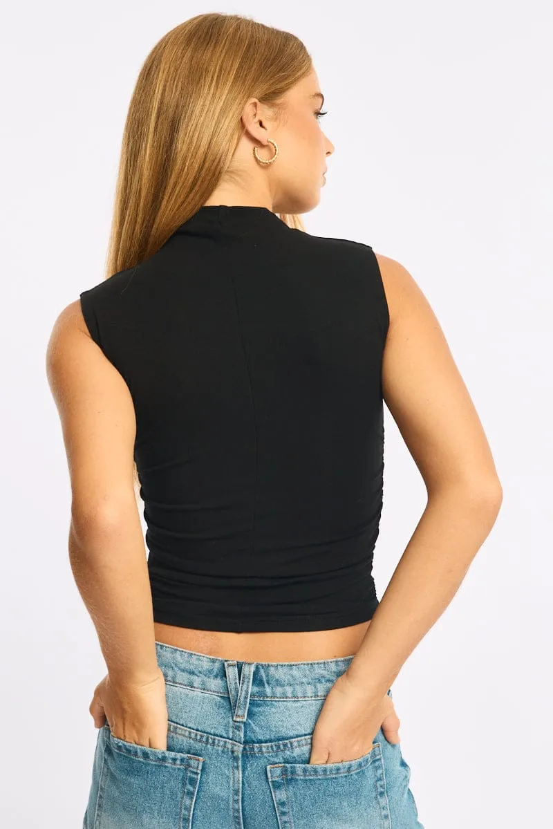 Black High Neck Top Sleeveless sold by Ally Fashion product image thumbnail 4