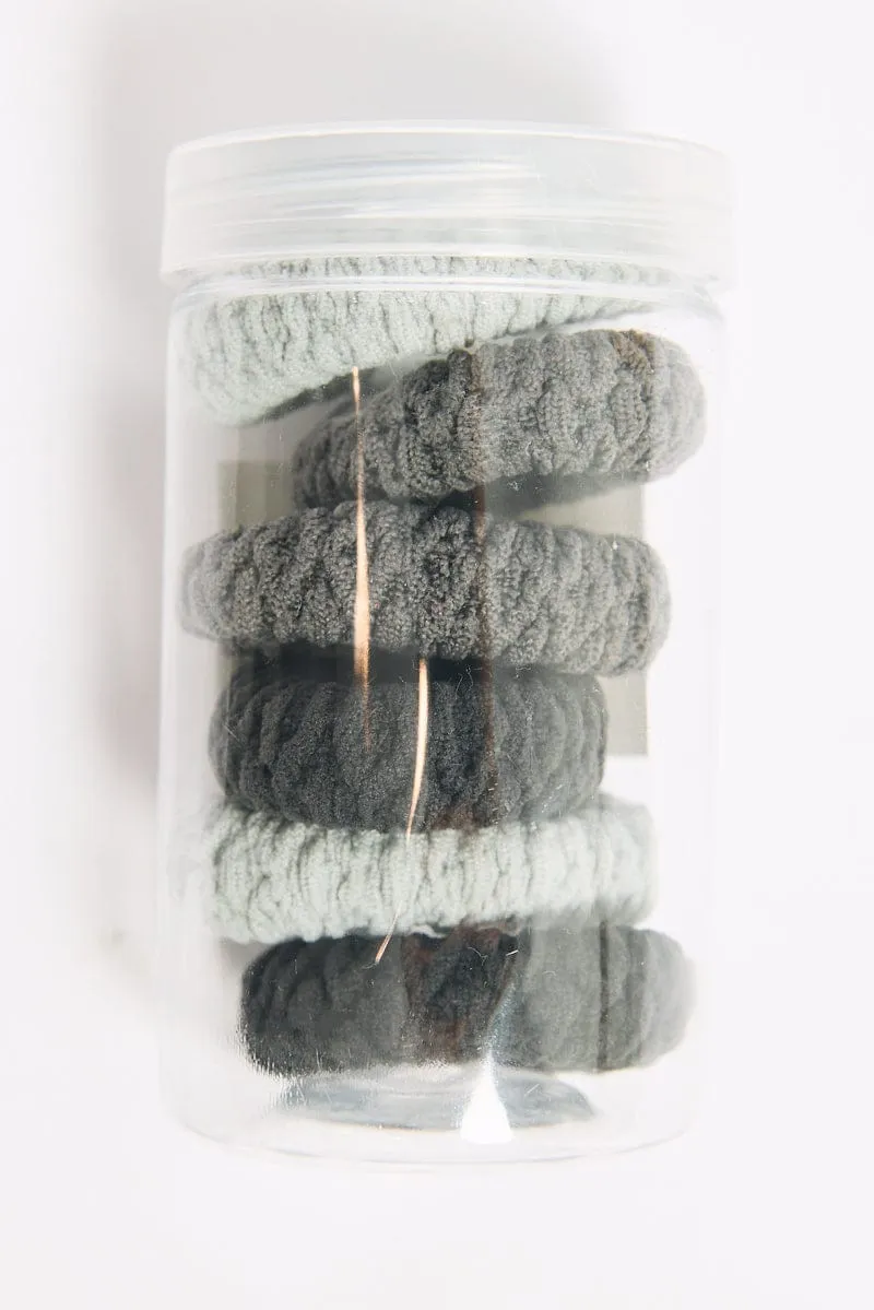 Grey 6 Pack Hair Ties sold by Ally Fashion product image thumbnail 3