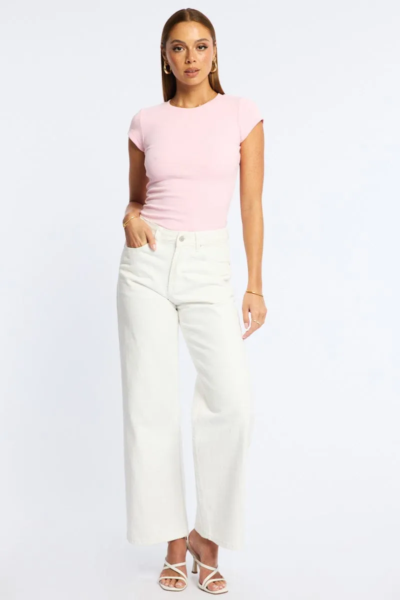 Pink Short Sleeve T-Shirt sold by Ally Fashion product image thumbnail 2