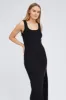 Black Knit Dress Sleeveless Midi Side Split sold by Ally Fashion