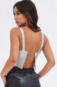 Silver Chainmail Top Party Evening sold by Ally Fashion