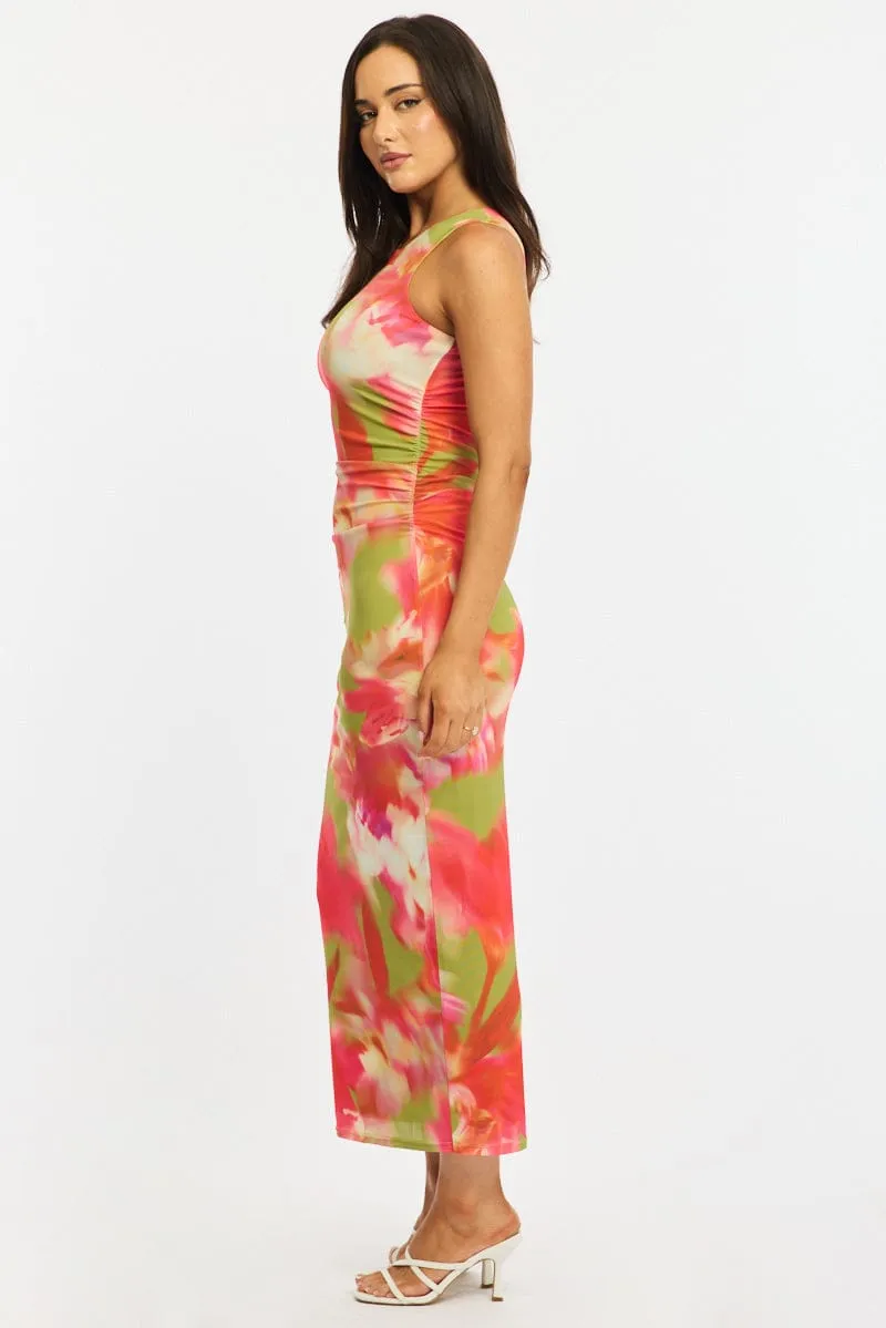 Green Floral Bodycon Dress Sleeveless Mesh sold by Ally Fashion product image thumbnail 3