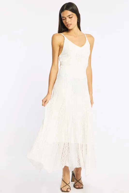 White Midi Dress Lace made by Ally Fashion