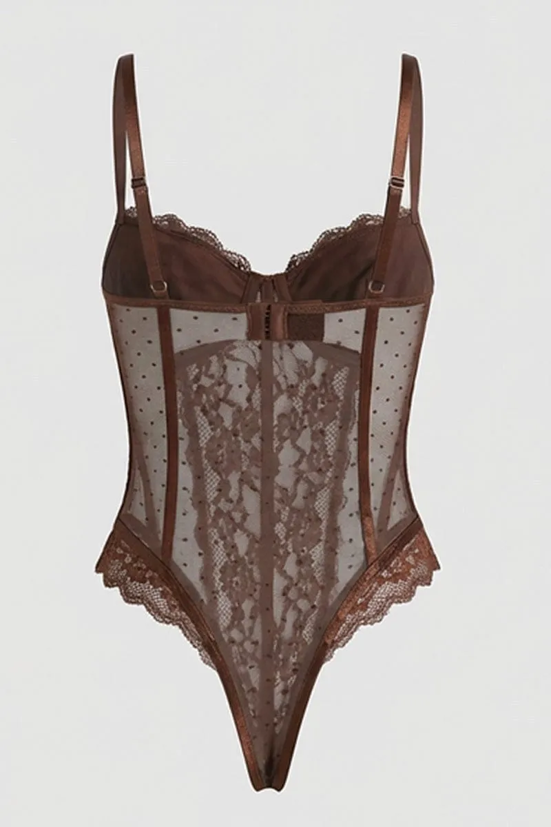 Brown Lace Bodysuit Lingerie sold by Ally Fashion product image thumbnail 2
