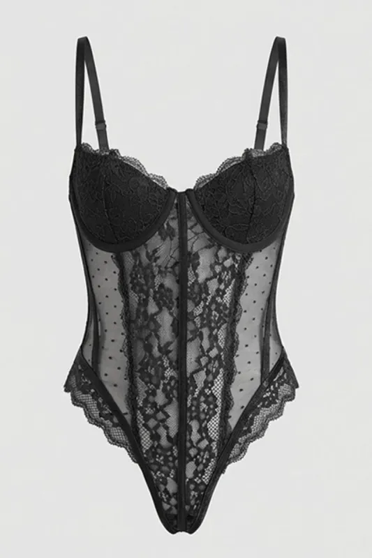 Black Lace Bodysuit Lingerie made by Ally Fashion