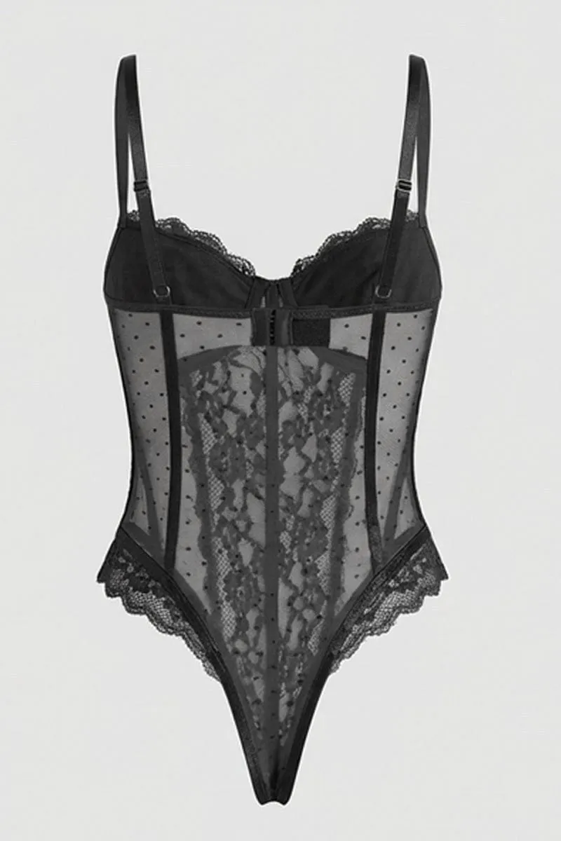 Black Lace Bodysuit Lingerie sold by Ally Fashion product image thumbnail 2