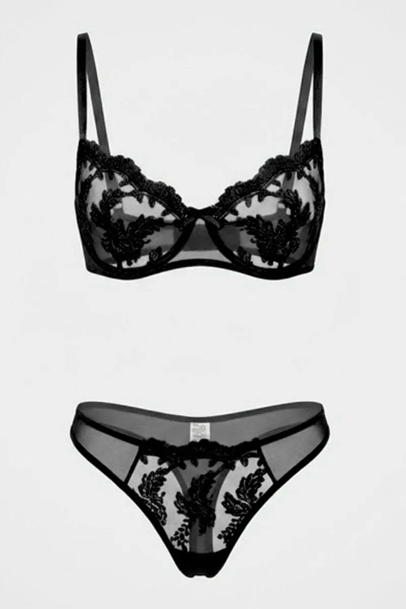 Black Embroidery Lingerie Set sold by Ally Fashion