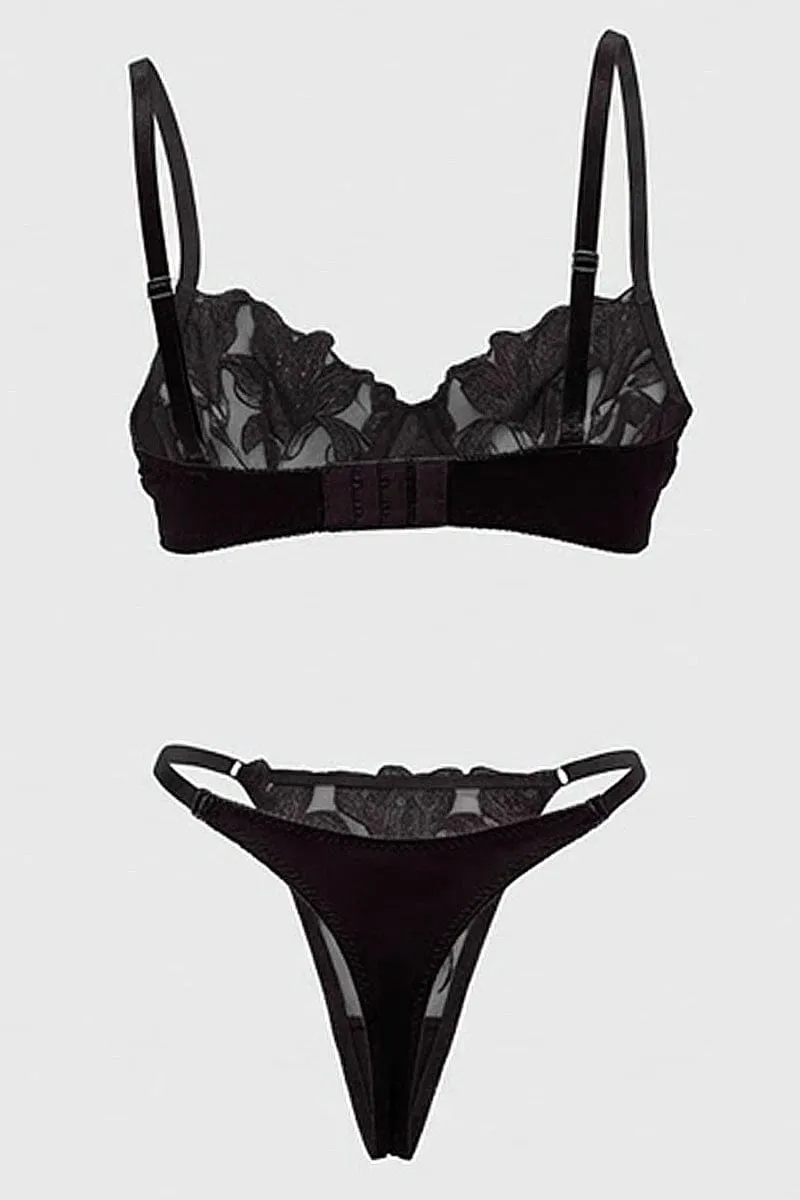 Black Embroidery Lingerie Set sold by Ally Fashion product image thumbnail 2