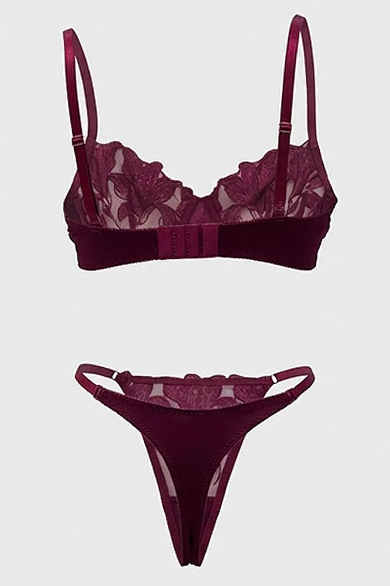 Purple Embroidery Lingerie Set sold by Ally Fashion product image thumbnail 2
