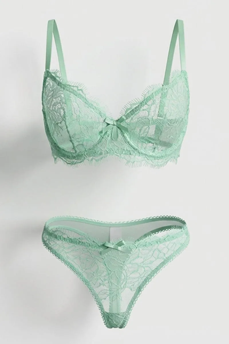 Green Lace Lingerie Set sold by Ally Fashion