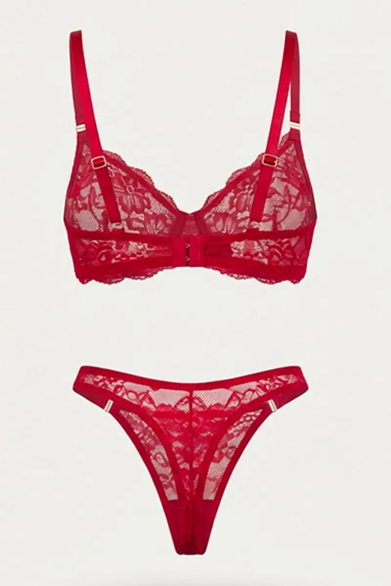 Red Lace Lingerie Set sold by Ally Fashion product image thumbnail 2