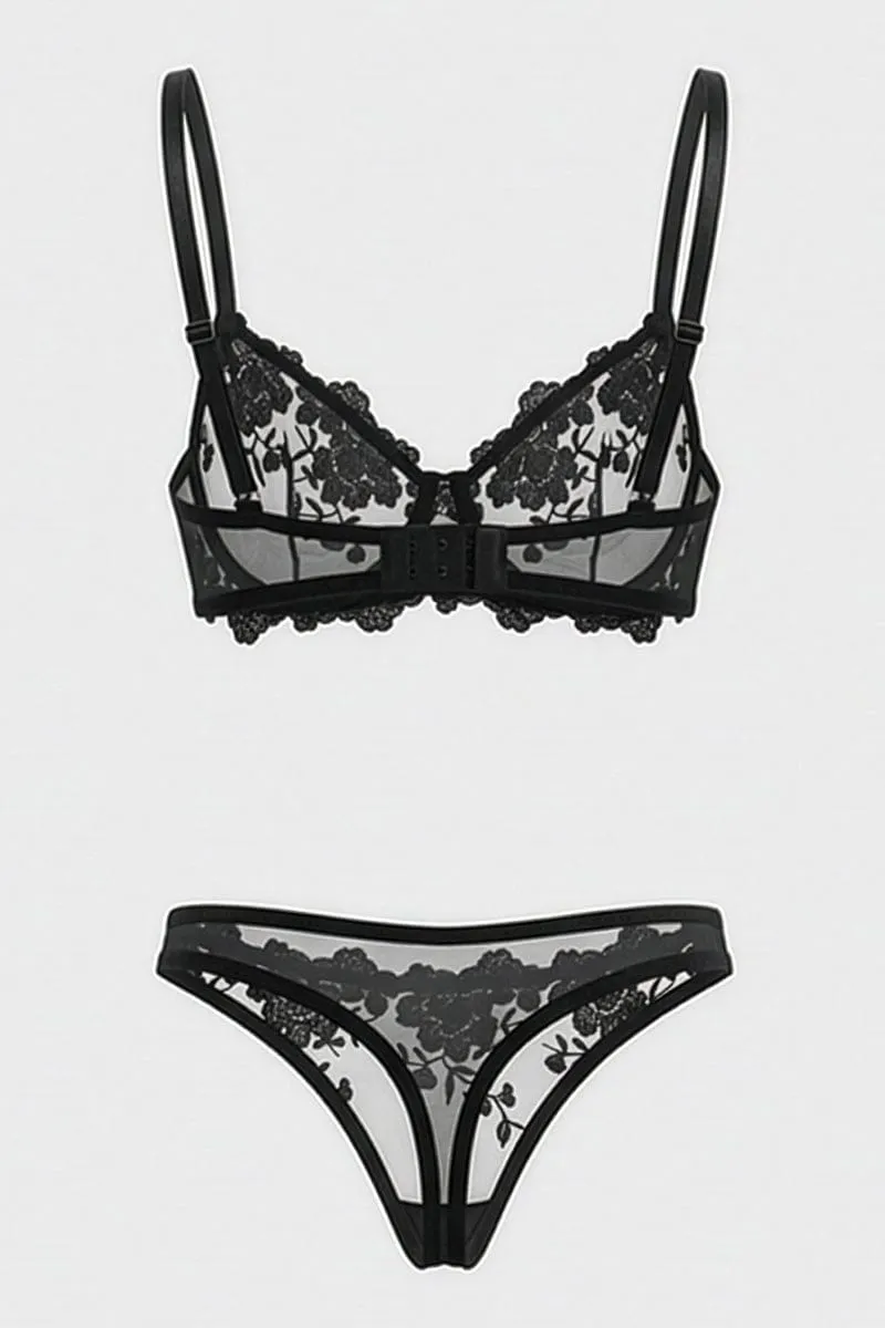 Black Embroidery Lingerie Se sold by Ally Fashion product image thumbnail 2