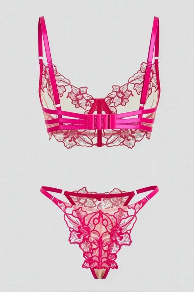 Pink Embroidery Lingerie Set sold by Ally Fashion product image thumbnail 2