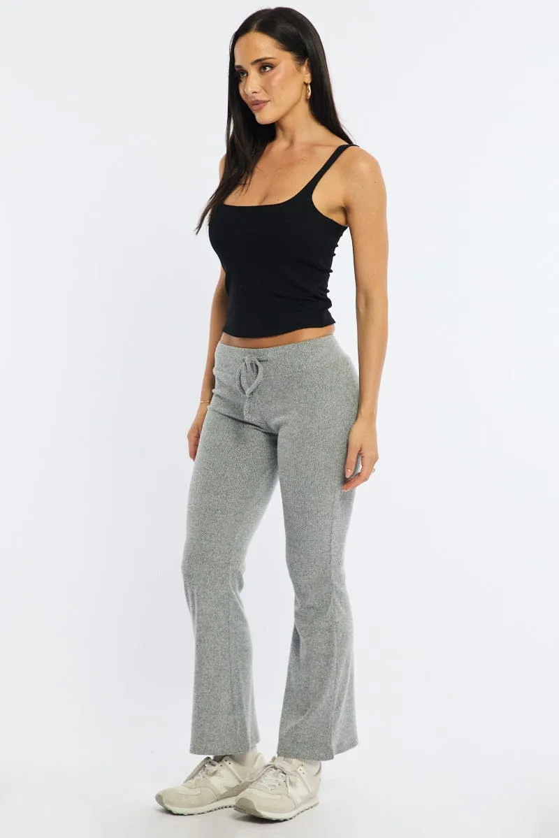 Grey Flare Leg Pants Elasticated Waist sold by Ally Fashion product image thumbnail 4