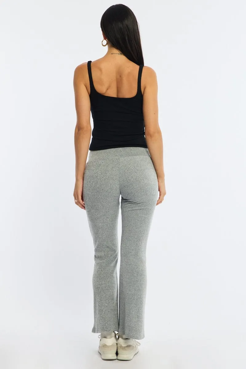 Grey Flare Leg Pants Elasticated Waist sold by Ally Fashion product image thumbnail 5