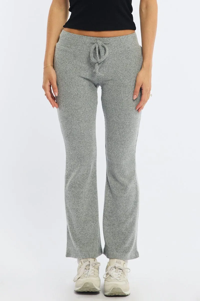 Grey Flare Leg Pants Elasticated Waist sold by Ally Fashion product image thumbnail 2