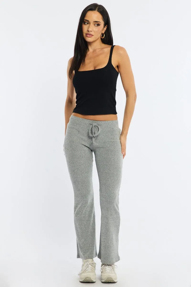 Grey Flare Leg Pants Elasticated Waist sold by Ally Fashion product image thumbnail 3