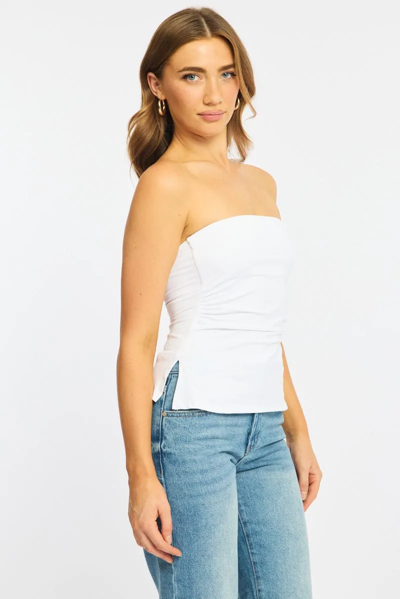 White Bandeau Top Side Split sold by Ally Fashion product image thumbnail 4