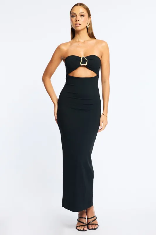 Black Strapless Midi Bodycon Dress sold by Ally Fashion