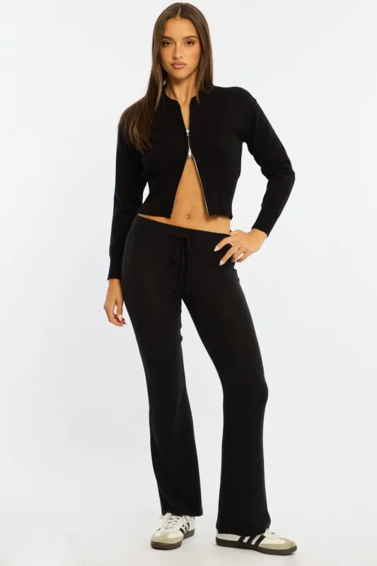 Black Flare Leg Pants Elasticated Waist sold by Ally Fashion