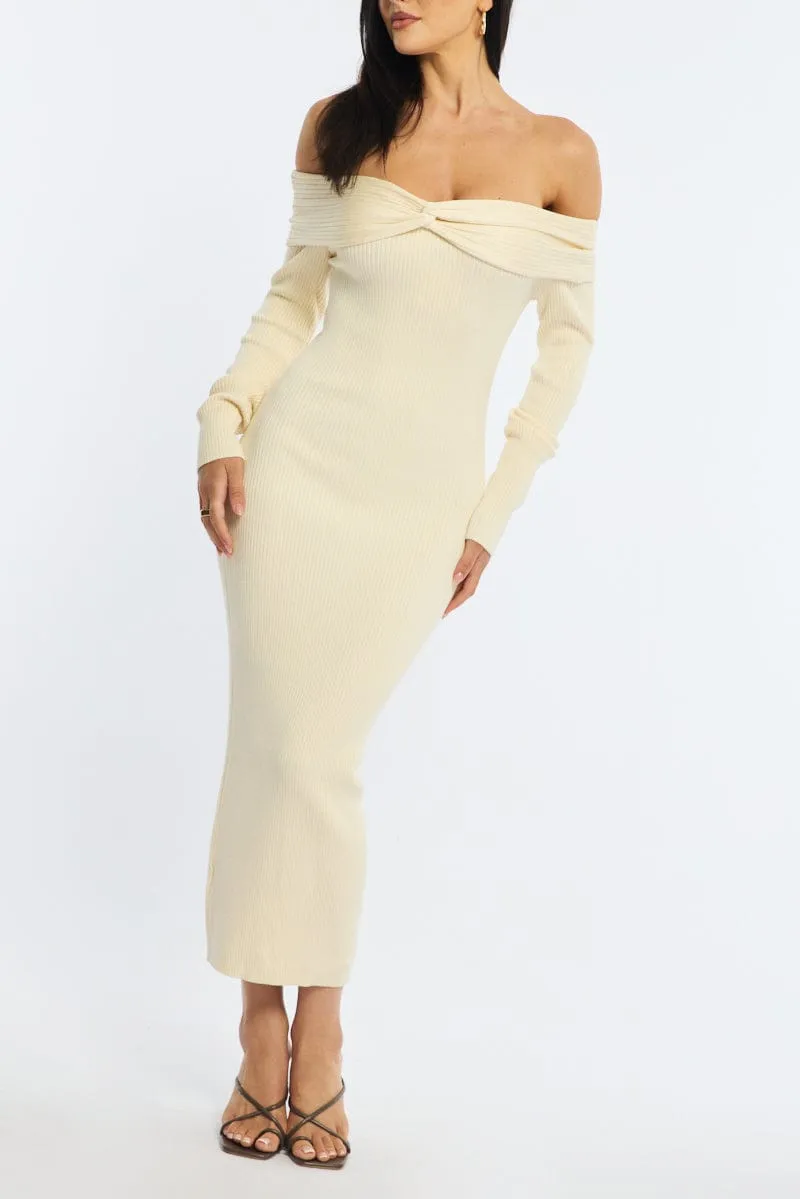 White Knit Dress Long Sleeve Maxi sold by Ally Fashion product image thumbnail 5