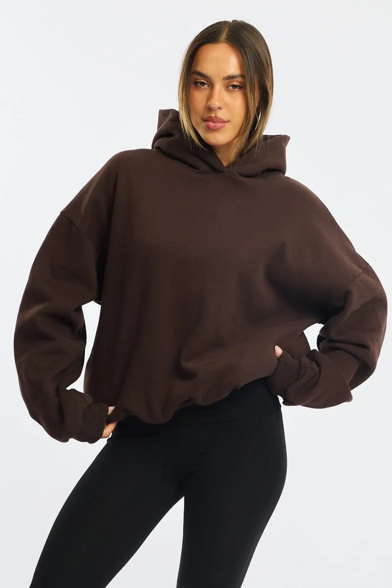 Brown Graphic Hoodie Sweater Long Sleeve sold by Ally Fashion product image thumbnail 5