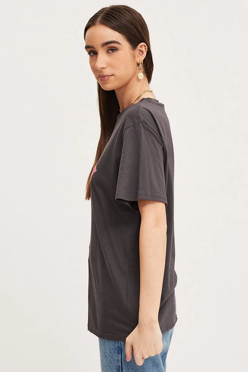 Black Graphic T Shirt Short Sleeve sold by Ally Fashion product image thumbnail 4