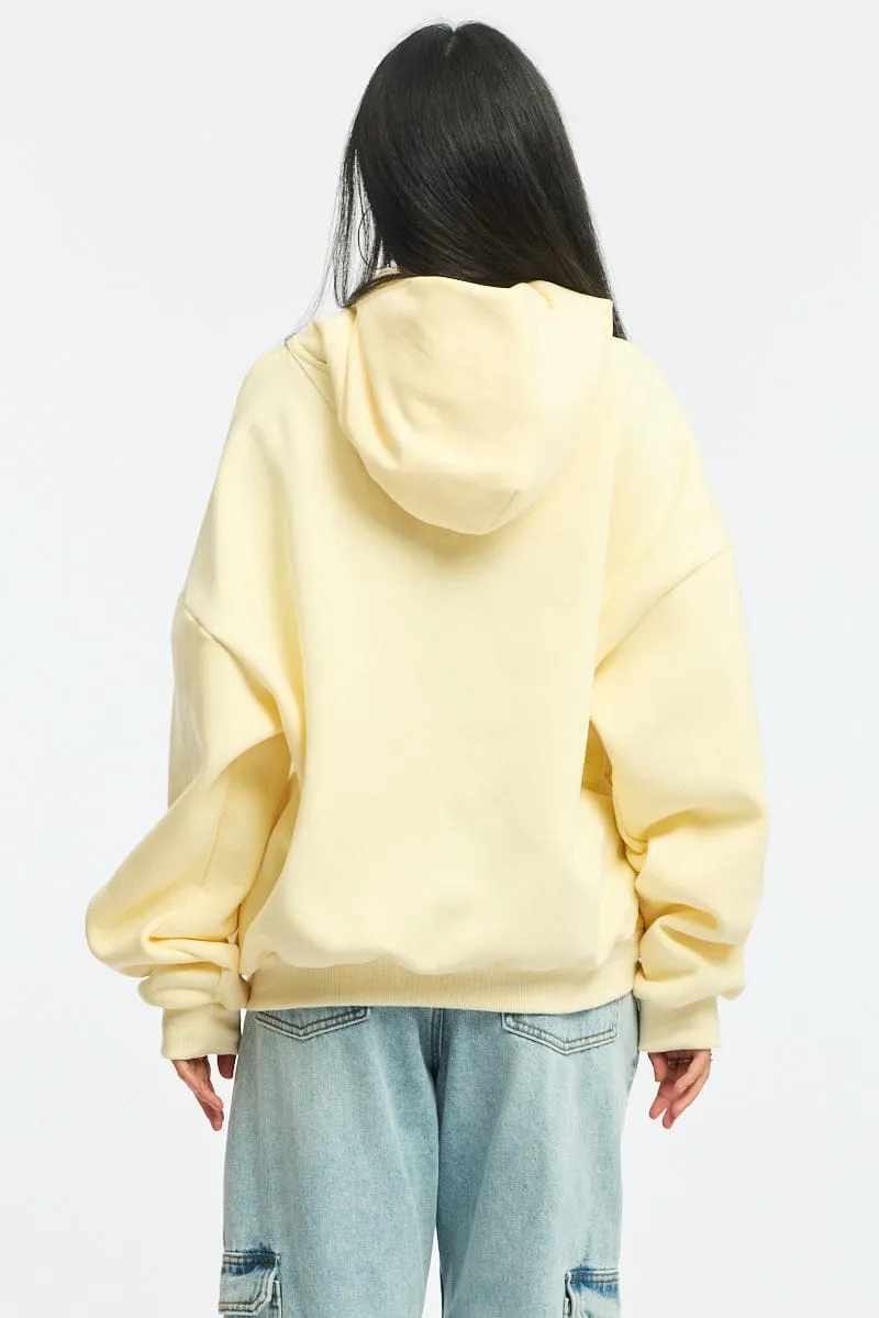 Yellow Graphic Hoodie Sweater Long Sleeve sold by Ally Fashion product image thumbnail 4