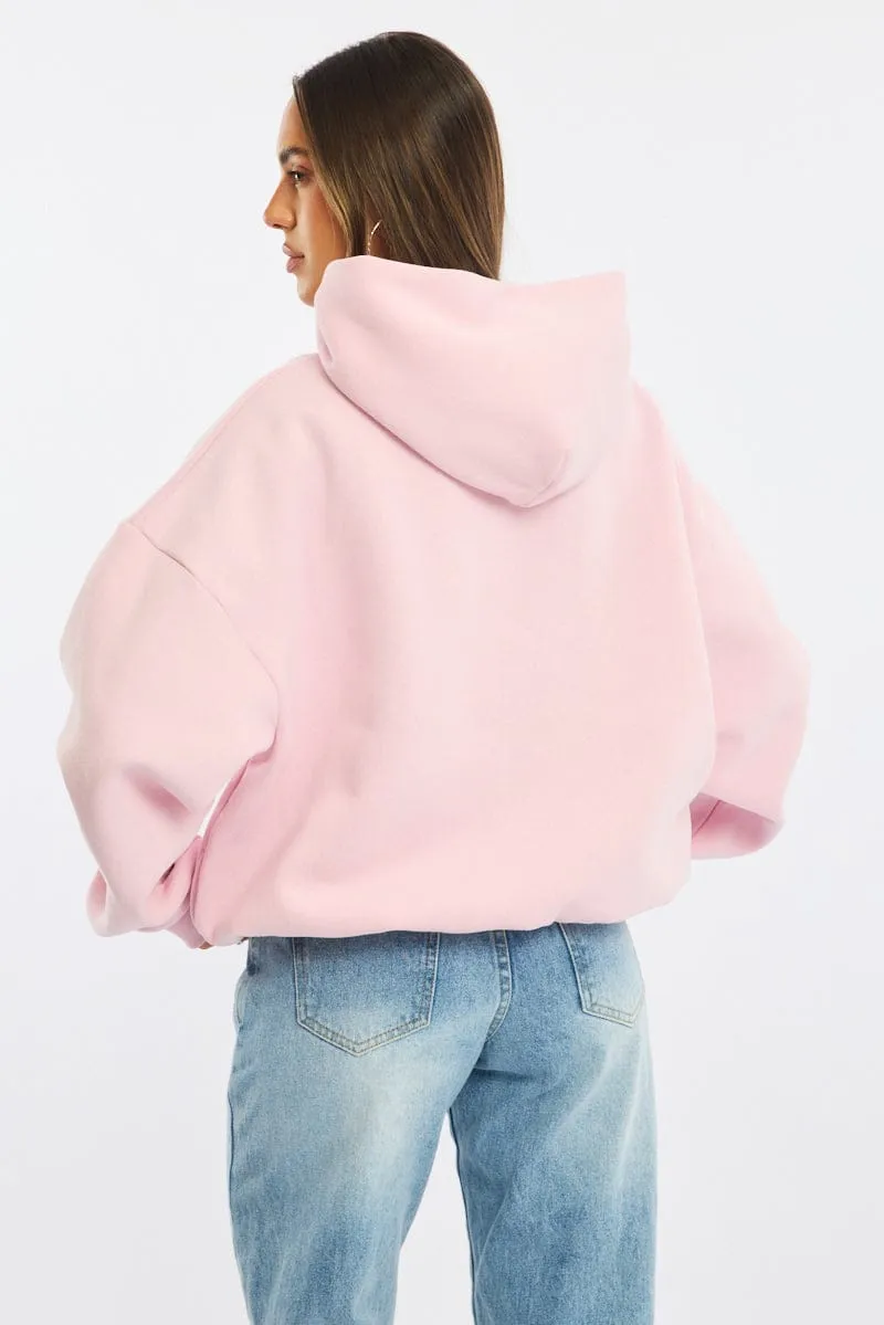 Pink Graphic Hoodie Sweater Long Sleeve sold by Ally Fashion product image thumbnail 4
