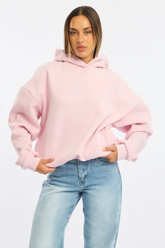 Pink Graphic Hoodie Sweater Long Sleeve made by Ally Fashion