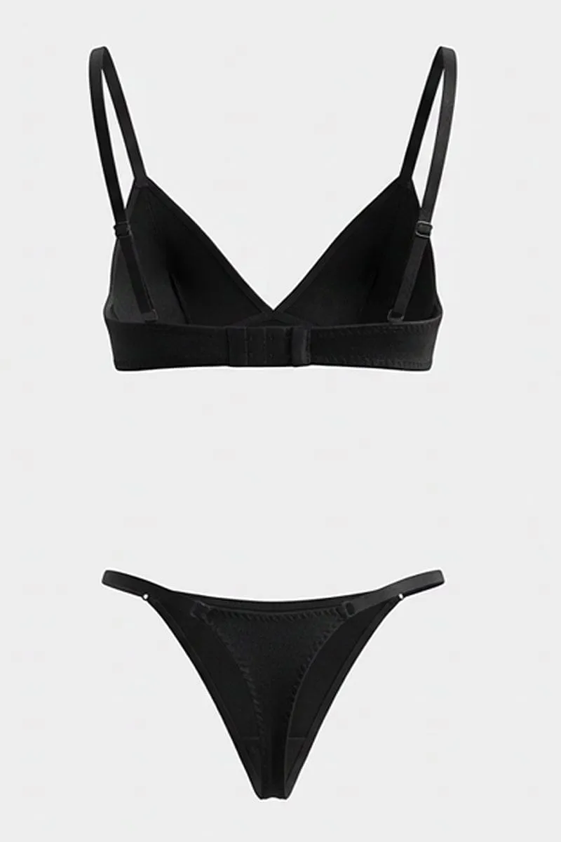 Black Satin Lingerie Set sold by Ally Fashion product image thumbnail 2