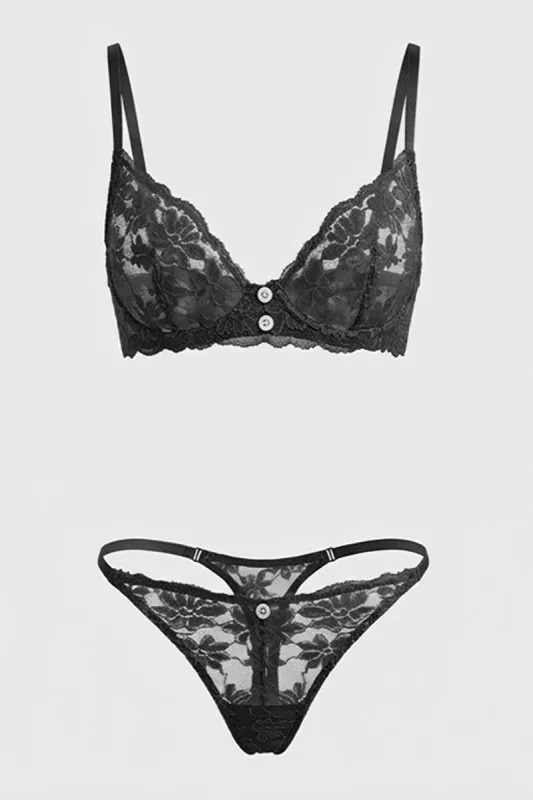 Black Lace Lingerie Set made by Ally Fashion