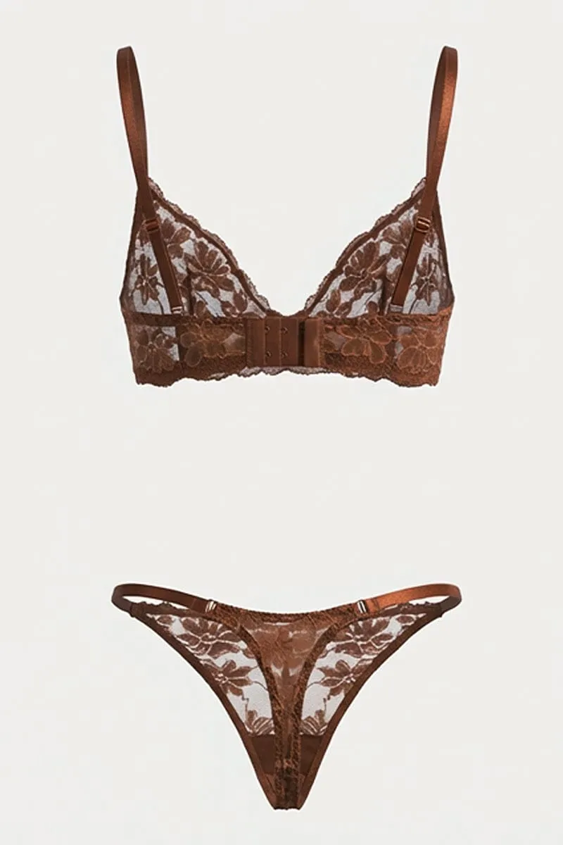 Brown Lace Lingerie Set sold by Ally Fashion product image thumbnail 2
