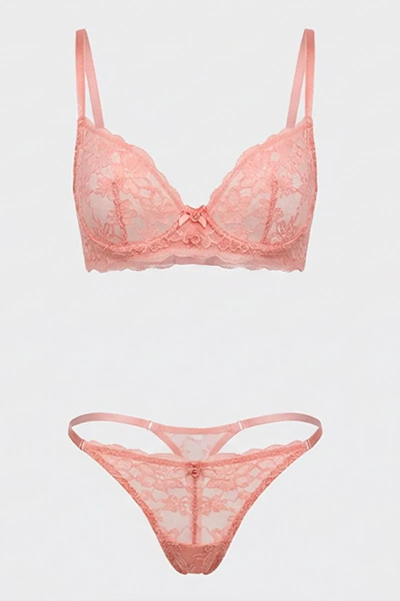 Pink Lace Lingerie Set sold by Ally Fashion