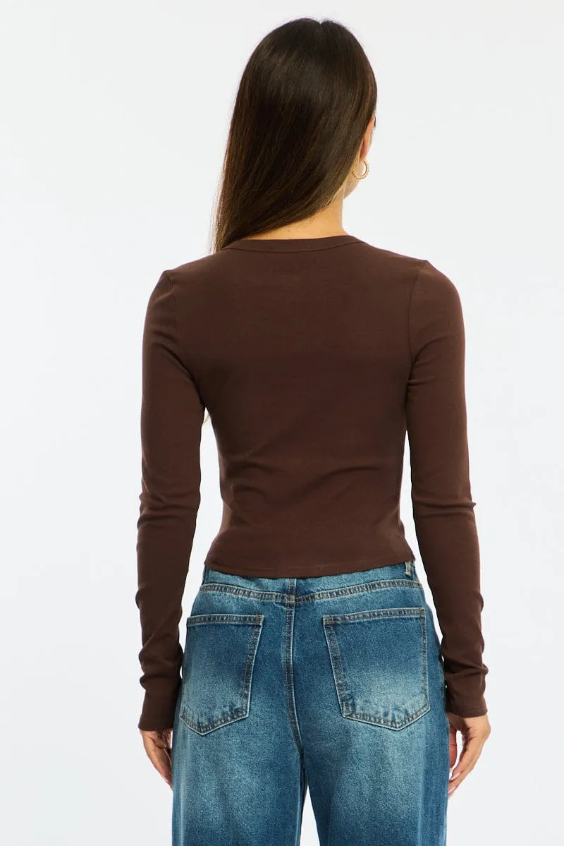 Brown Stripe Button Front Top Short Sleeve sold by Ally Fashion product image thumbnail 5