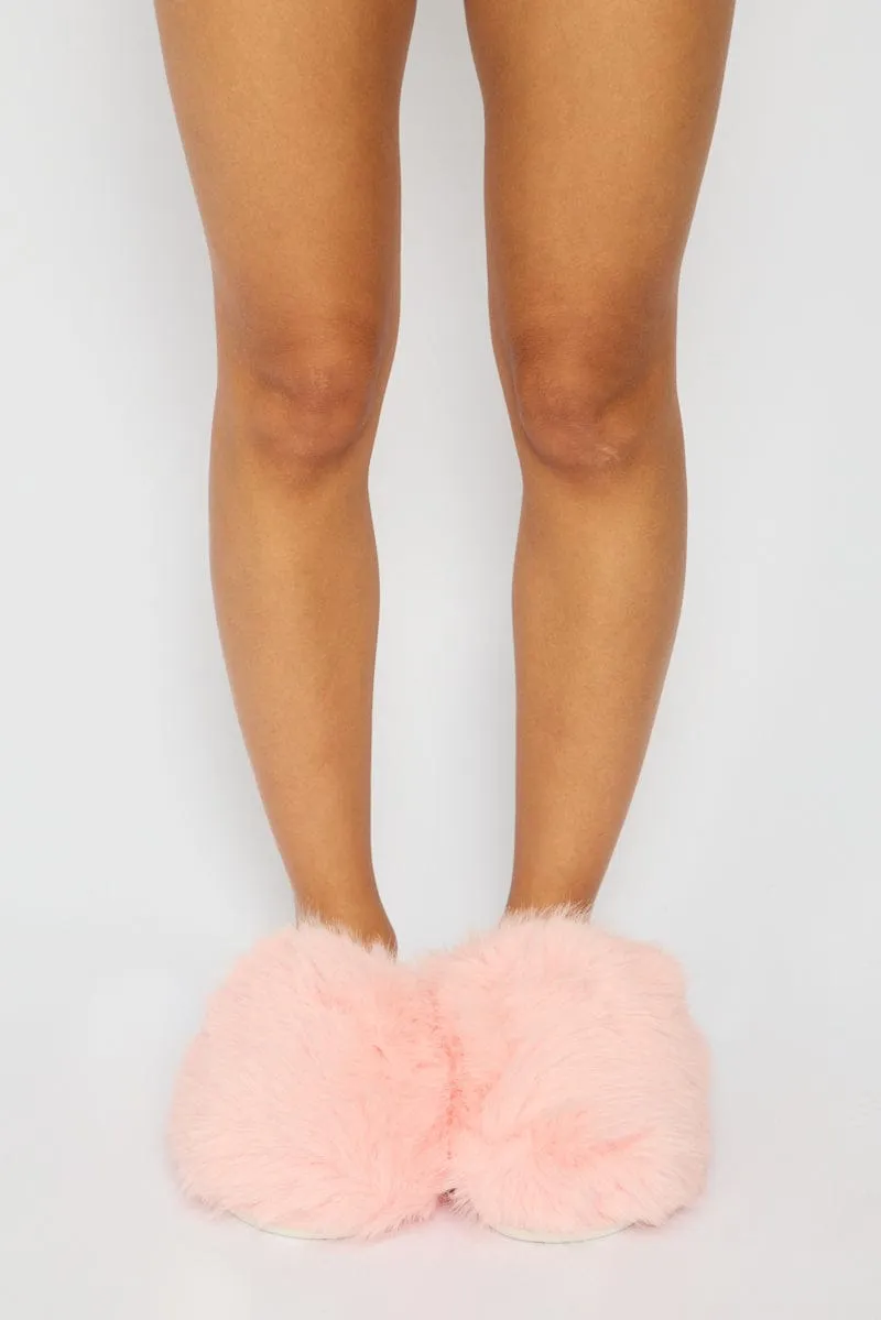 Pink Faux Fur Slippers sold by Ally Fashion product image thumbnail 2