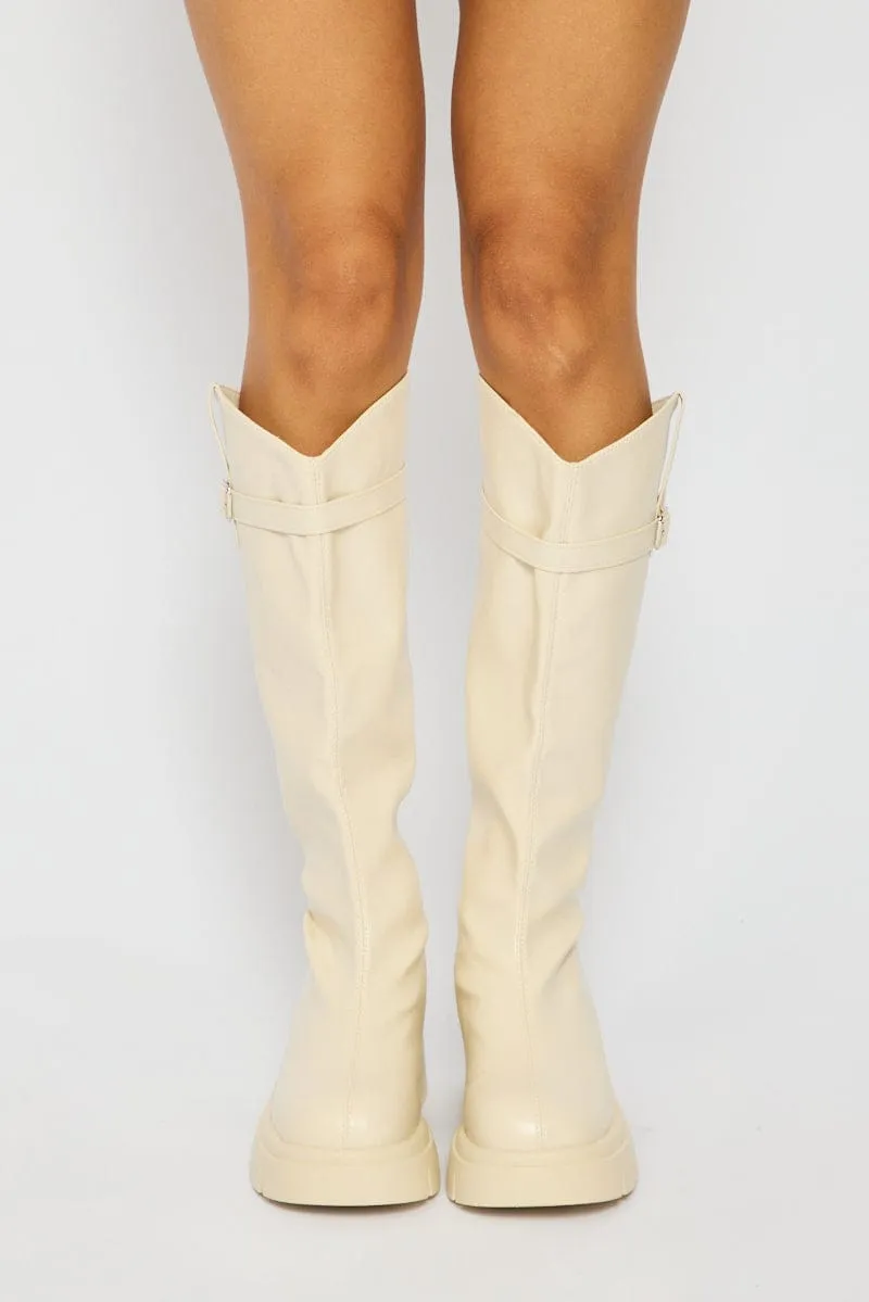 White Knee High Boots sold by Ally Fashion product image thumbnail 2
