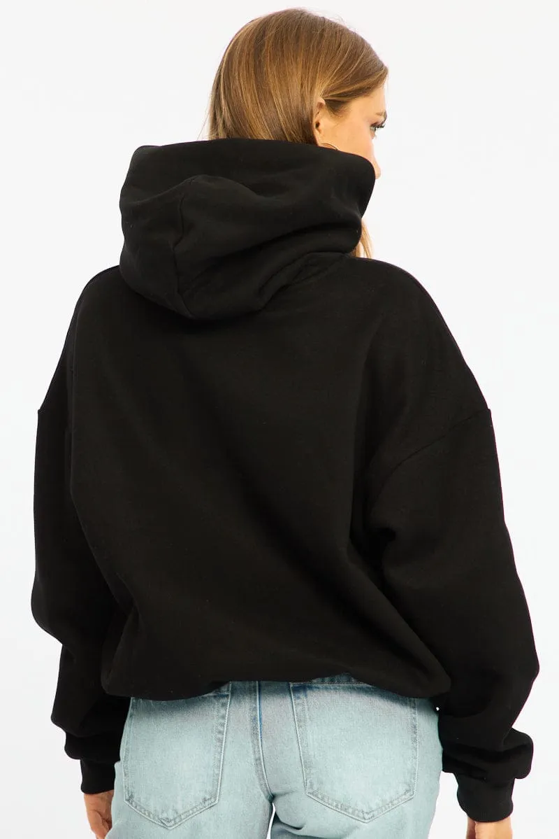 Black Graphic Hoodie Sweater Long Sleeve sold by Ally Fashion product image thumbnail 4