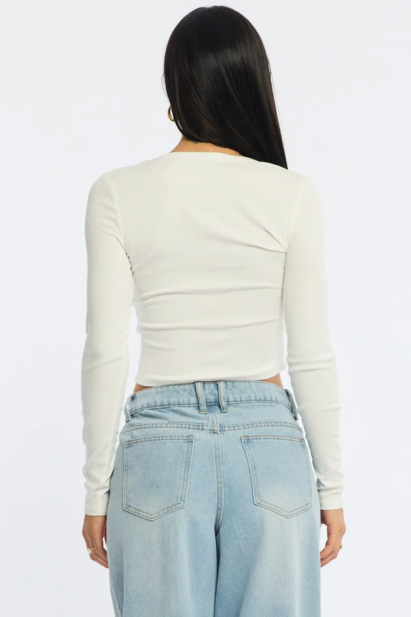 White Stripe Button Front Top Short Sleeve sold by Ally Fashion product image thumbnail 5