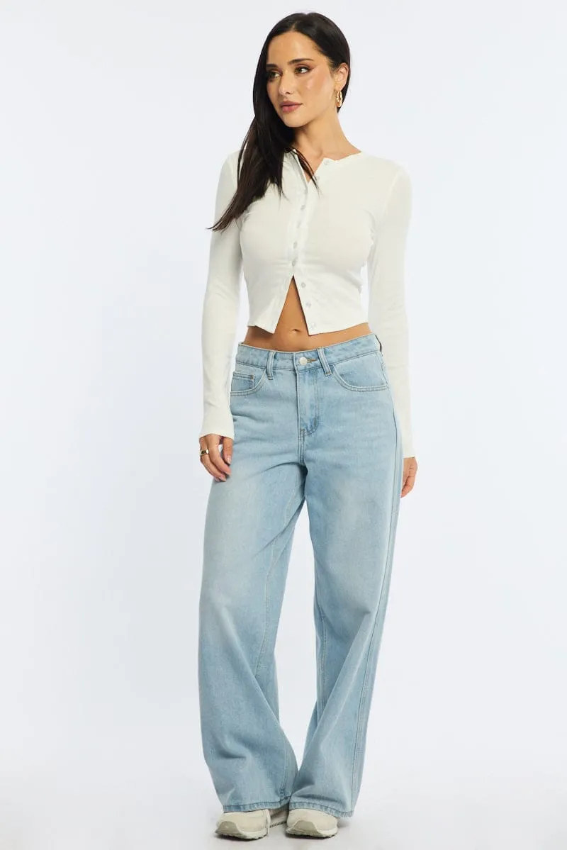 White Stripe Button Front Top Short Sleeve sold by Ally Fashion product image thumbnail 2