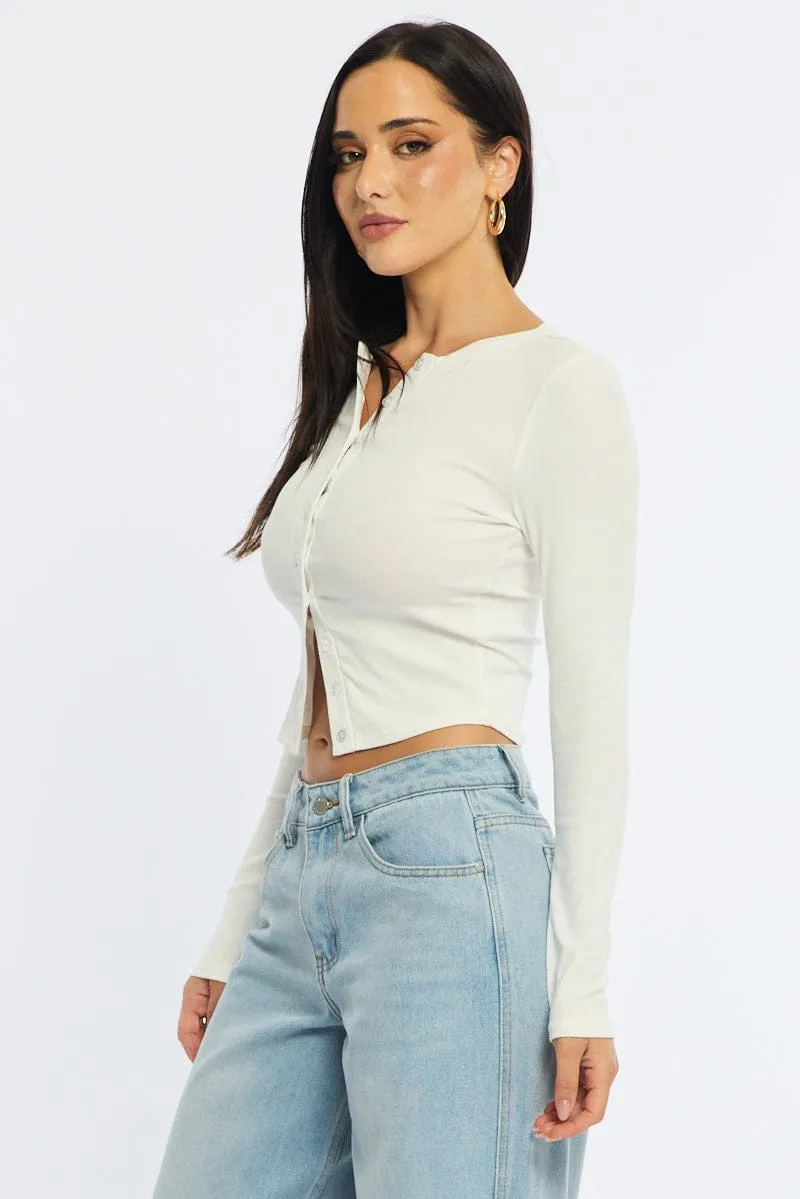 White Stripe Button Front Top Short Sleeve sold by Ally Fashion product image thumbnail 4